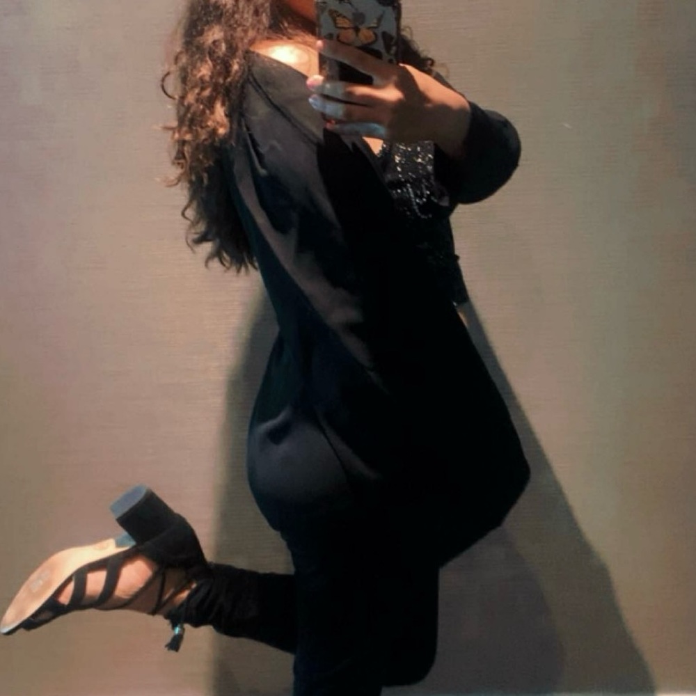Black Long Sleeve Cardigan - Picture 2 of 2